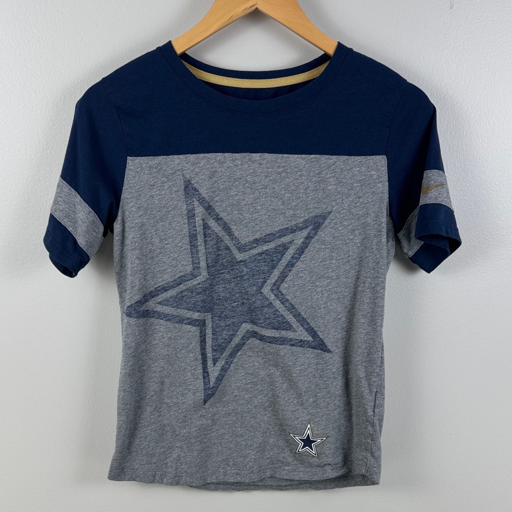 Dallas Cowboys NFL Star Pattern Kids Shirt Blue and Gray - M